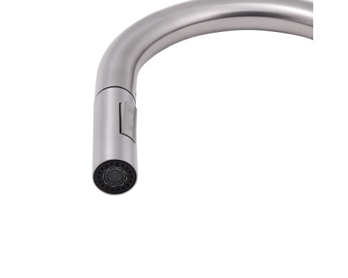 Змішувач для кухні Qtap Lenicka з висувним виливом QTLEN9138103UN Brushed Nickel PVD