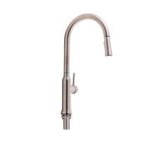 Змішувач для кухні Qtap Baruska з висувним виливом QTBAR9137103UN Brushed Nickel PVD