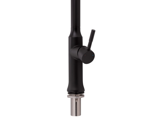 Змішувач для кухні Qtap Baruska з висувним виливом QTBAR9137103UB Black Matt