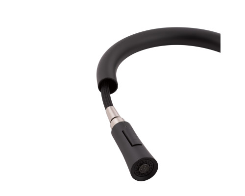 Змішувач для кухні Qtap Baruska з висувним виливом QTBAR9137103UB Black Matt