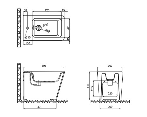 Біде підлогове Qtap Tern 560х360х400 White QT1744003CW