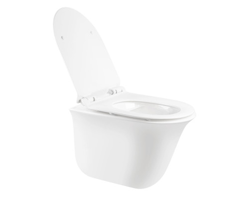 Унітаз підвісний Qtap Virgo безобідковий з сидінням Soft-close QT1833051ERW