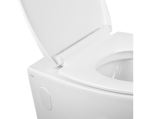 Унітаз підвісний Qtap Leo безобідковий з сидінням Soft-close QT11331002ERW
