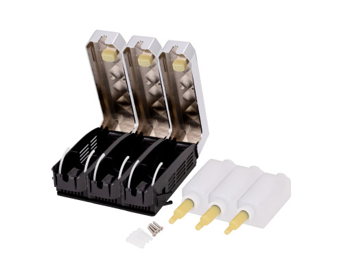 Диспенсер для мила Qtap Pohodli потрійний QTDM350CP3 Chrome (Dávkovač)