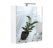 Дзеркальна шафа підвісна Qtap Albatross 700х725х460 White з LED-підсвічуванням QT0177ZP700LW