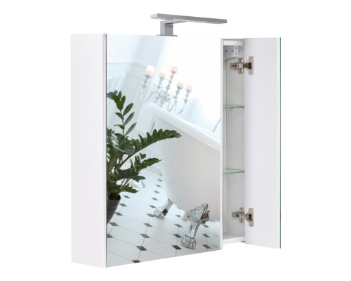 Дзеркальна шафа підвісна Qtap Albatross 700х725х460 White з LED-підсвічуванням QT0177ZP700LW