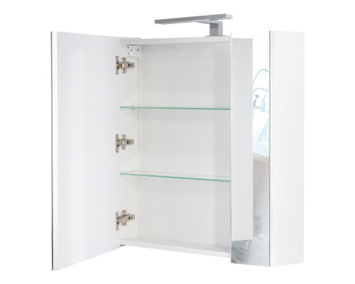 Дзеркальна шафа підвісна Qtap Albatross 700х725х460 White з LED-підсвічуванням QT0177ZP700LW