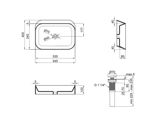 Раковина-чаша Qtap Scorpio 550х390х120 White з донним клапаном QT14112243W