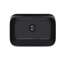 Раковина-чаша Qtap Scorpio 550х390х120 Matt black з донним клапаном QT14112243MB