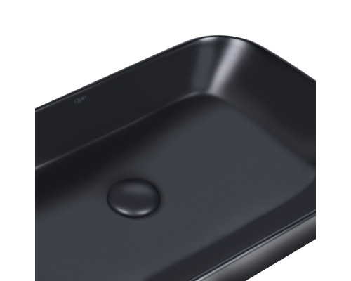 Раковина-чаша Qtap Scorpio 550х390х120 Matt black з донним клапаном QT14112243MB