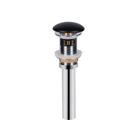 Донний клапан для раковини Qtap PU03O 70х70х227.5 Matt black з переливом Донний клапан для раковини Qtap PU03O 70х70х227.5 Matt black з переливом