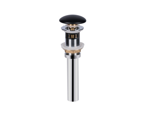 Донний клапан для раковини Qtap PU03O 70х70х227.5 Matt black з переливом