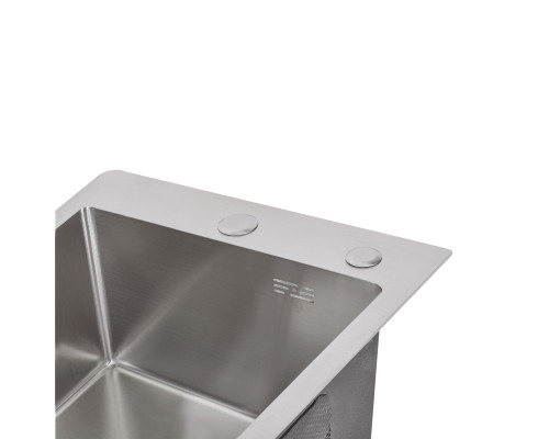 Мийка для кухні інтегрована Lidz Handmade H4050 (LDH4050BRU39258) Brushed Steel 3,0/1,0 мм