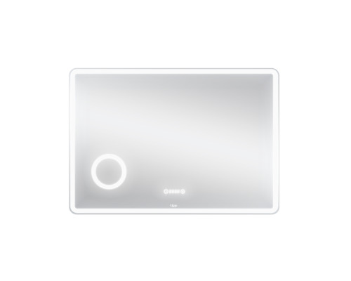 Дзеркало Qtap Crow 1000х700 з LED-підсвічуванням Touch, лінза, цифровий годинник, димер, рег. яскравості QT0578141670100W