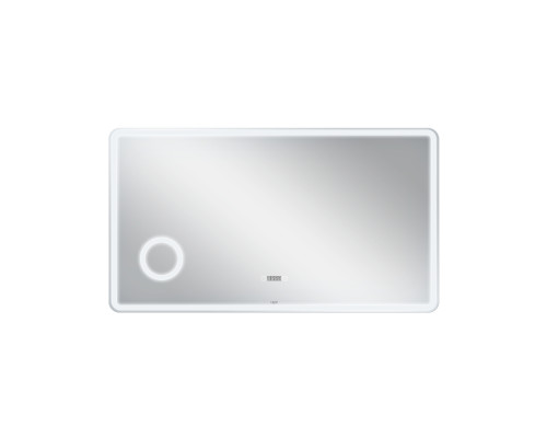 Дзеркало Qtap Crow 1200х700 з LED-підсвічуванням Touch, лінза, цифровий годинник, димер, рег. яскравості QT0578141670120W