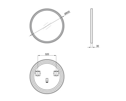 Дзеркало Qtap Robin R600 з LED-підсвічуванням, на ремені QT13786502B