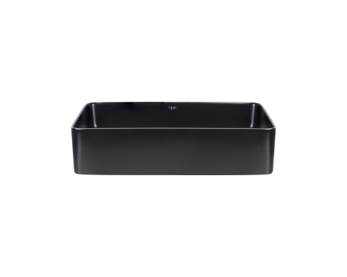 Раковина-чаша Qtap Tern 500х350х145 Matt black з донним клапаном QT1711A055MB