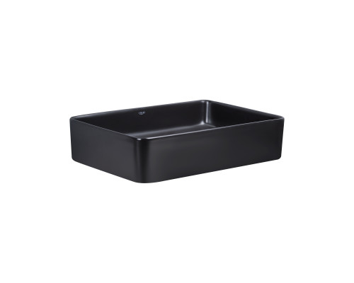 Раковина-чаша Qtap Tern 500х350х145 Matt black з донним клапаном QT1711A055MB