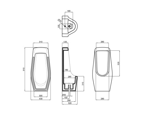 Пісуар підлоговий Qtap Stork 430х340х920 White QT1588HDU900W