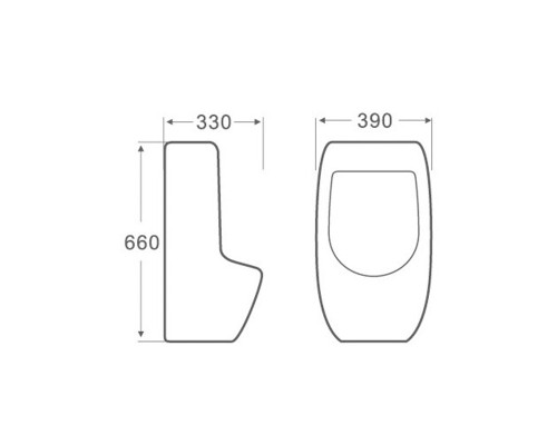 Пісуар підвісний Qtap Crow з краном-дозатором 390х330х660 White QT0588112HW