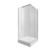 Набір Qtap душова кабіна Taurus CRM1011SC6 Clear 100х100 см + піддон Tern 301112