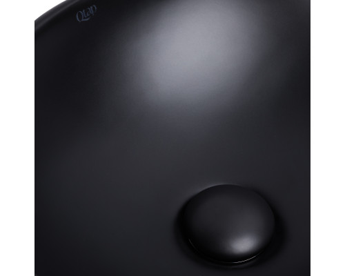 Раковина-чаша Qtap Dove 410х335х145 Matt black з донним клапаном QT063078MBMB