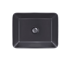 Раковина-чаша Qtap Tern 475х370х140 Matt black з донним клапаном QT172074MBMB
