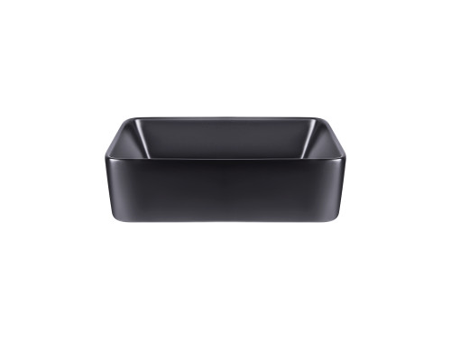 Раковина-чаша Qtap Tern 475х370х140 Matt black з донним клапаном QT172074MBMB
