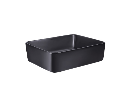 Раковина-чаша Qtap Tern 475х370х140 Matt black з донним клапаном QT172074MBMB