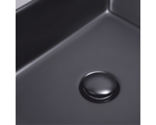 Раковина-чаша Qtap Tern 475х370х140 Matt black з донним клапаном QT172074MBMB