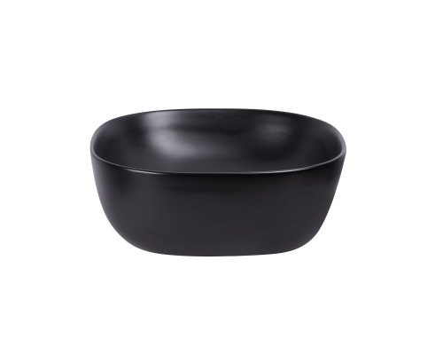 Раковина-чаша Qtap Kolibri 410x410x150 Matt black з донним клапаном QT10112144MBMB