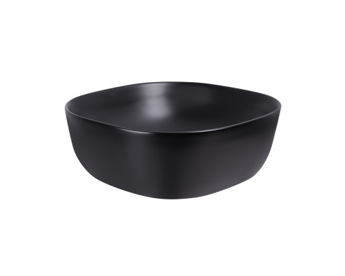 Раковина-чаша Qtap Kolibri 410x410x150 Matt black з донним клапаном QT10112144MBMB