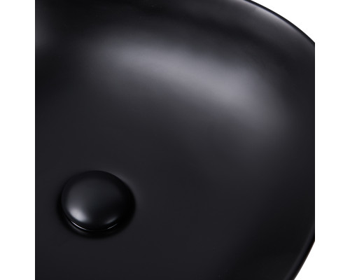 Раковина-чаша Qtap Kolibri 410x410x150 Matt black з донним клапаном QT10112144MBMB