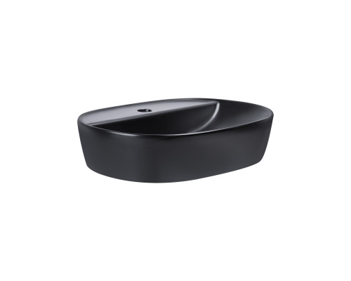 Раковина-чаша Qtap Scorpio 505х385х120 Matt black з донним клапаном QT142202MBMB