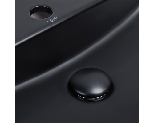 Раковина-чаша Qtap Scorpio 505х385х120 Matt black з донним клапаном QT142202MBMB
