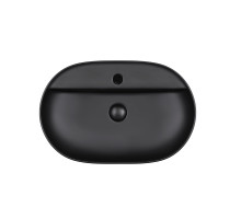 Раковина-чаша Qtap Scorpio 610x400x120 Matt black з донним клапаном QT142203MBMB