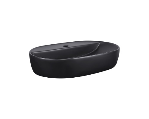 Раковина-чаша Qtap Scorpio 610x400x120 Matt black з донним клапаном QT142203MBMB