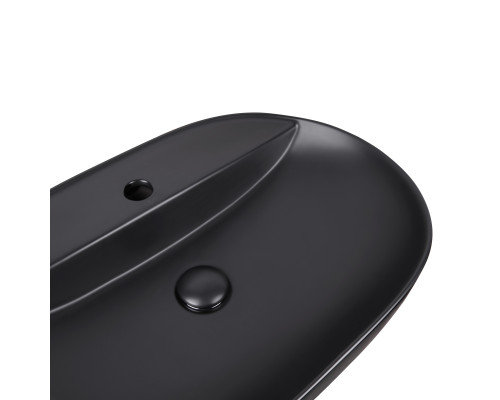 Раковина-чаша Qtap Scorpio 610x400x120 Matt black з донним клапаном QT142203MBMB