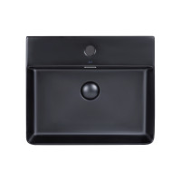 Раковина Qtap Nando LT 500х420х120 Matt black з донним клапаном QT12112173SMBMB Раковина Qtap Nando LT 500х420х120 Matt black з донним клапаном QT12112173SMBMB