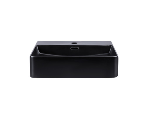 Раковина Qtap Nando LT 500х420х120 Matt black з донним клапаном QT12112173SMBMB