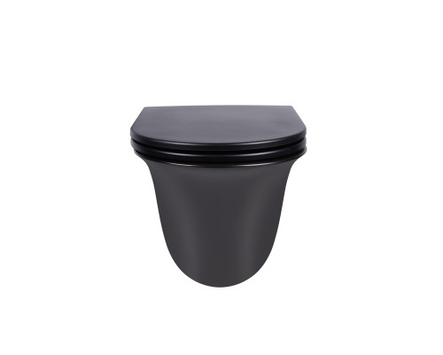Унітаз підвісний Qtap Virgo безобідковий з сидінням Soft-close QT1833051ERMB