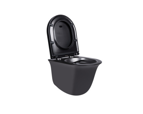 Унітаз підвісний Qtap Virgo безобідковий з сидінням Soft-close QT1833051ERMB