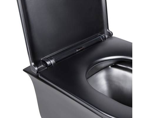 Унітаз підвісний Qtap Virgo безобідковий з сидінням Soft-close QT1833051ERMB