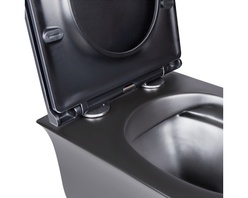 Унітаз підвісний Qtap Virgo безобідковий з сидінням Soft-close QT1833051ERMB