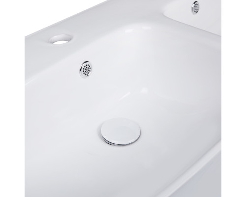 Раковина підвісна моноблок подвійна Qtap Virgo 1000х410х360 White без донного клапана QT1811G760W