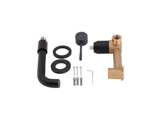 Змішувач для раковини Qtap Scorpio прихованого монтажу QTSCOR3050105B Black Matt