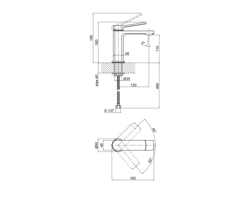 Змішувач для раковини Qtap Slavonice QTSLA1042103B Black Matt