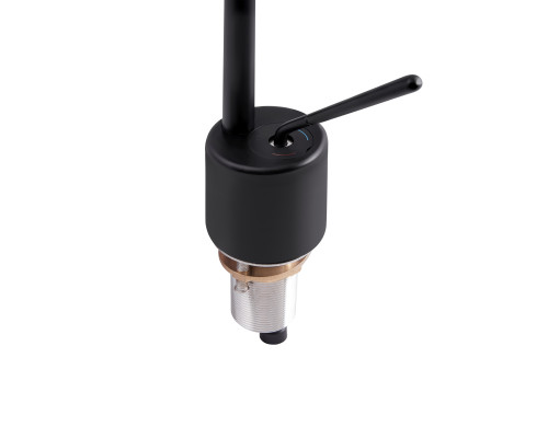 Змішувач для раковини Qtap Virgo з поворотним виливом QTVIR1066103B Black Matt