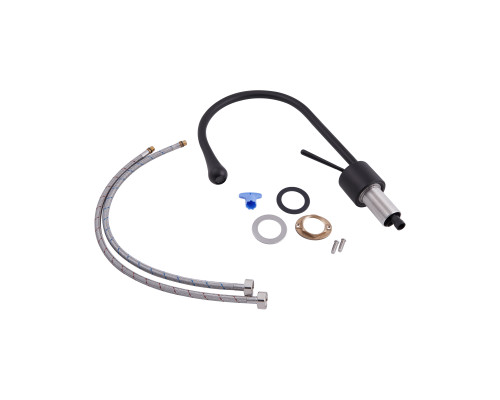Змішувач для раковини Qtap Virgo з поворотним виливом QTVIR1066103B Black Matt