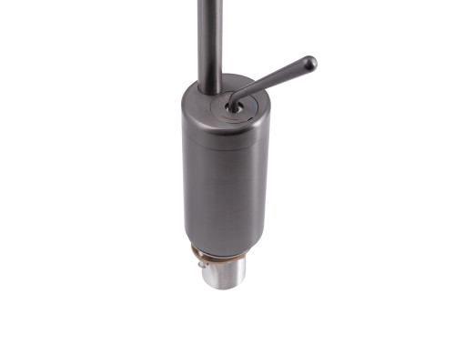 Змішувач для раковини Qtap Virgo з поворотним виливом високий QTVIR1066H103K Gunmetal Black PVD